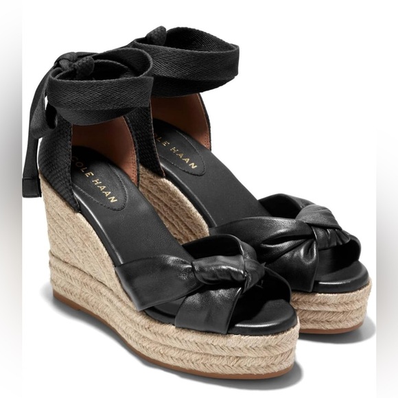 Cole Haan Shoes - Cole Haan Cloudfeel Hampton Espadrille Wedge Sandal NWB Size 9 Black